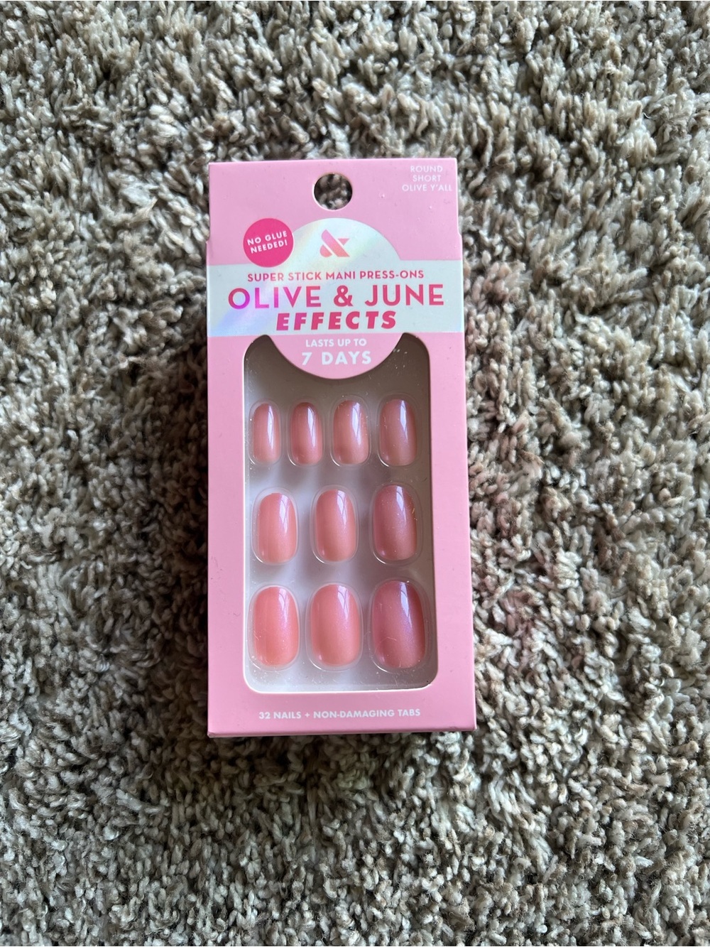 Olive & June Pink Press-On Nails - Super Stick Mani Effects